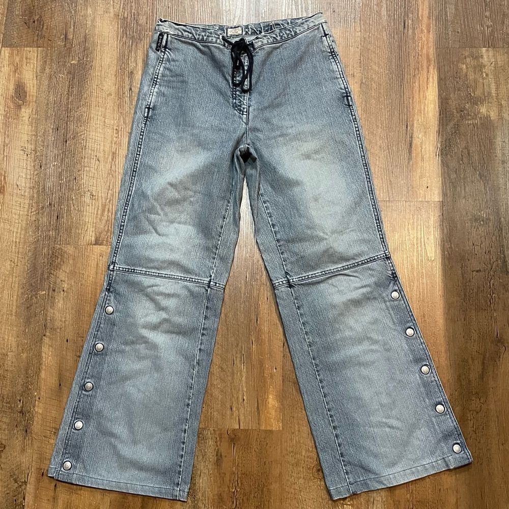 Armani Jeans Vintage Distressed Snap Wide Leg Simin T S.P.A. Women’s 8 Italy